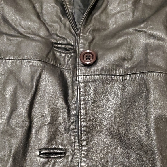Pelle Black 100% Genuine Leather Trench Coat - Picture 10 of 10